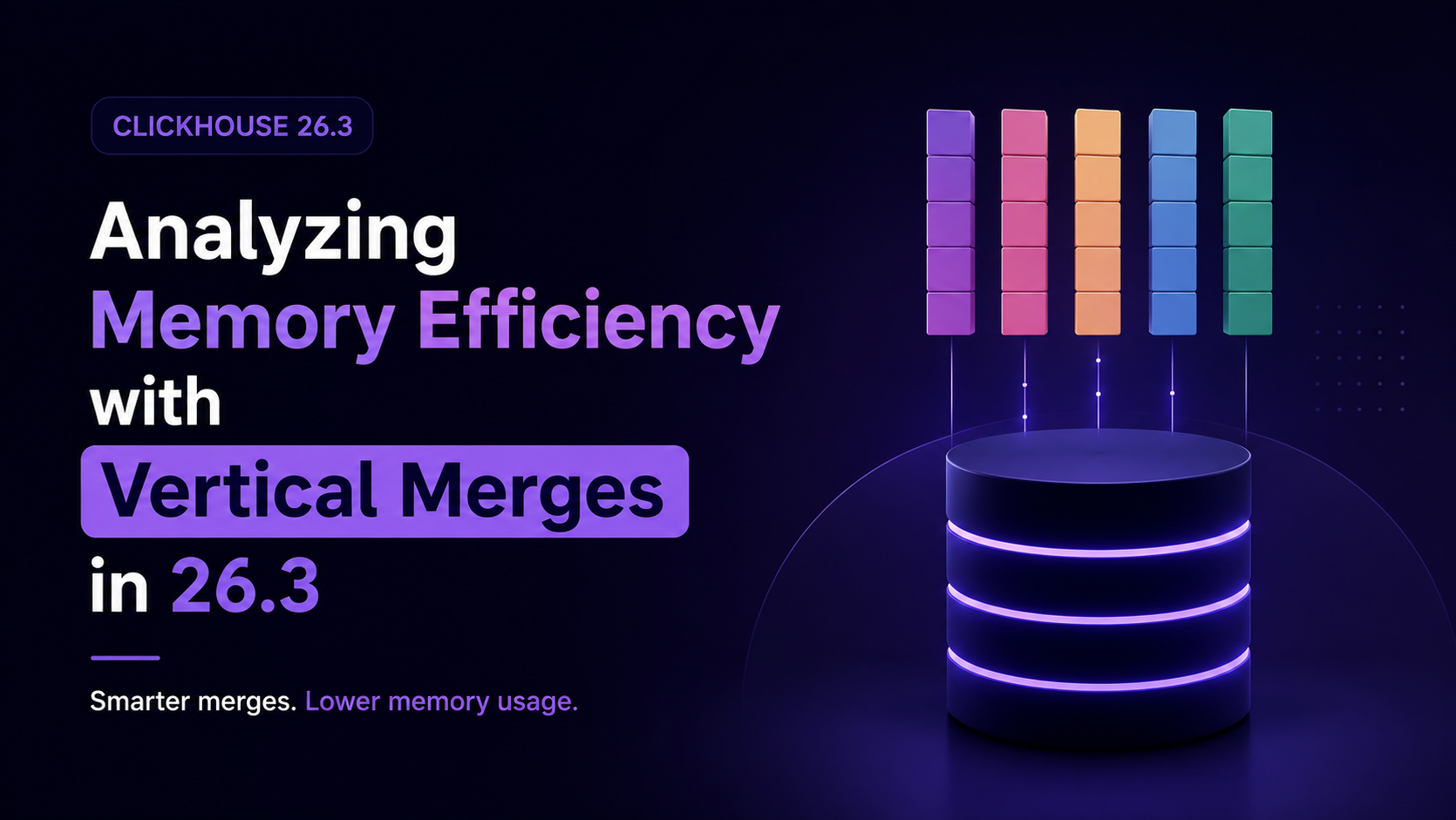 Analyzing Memory Efficiency with Vertical Merges in 26.3