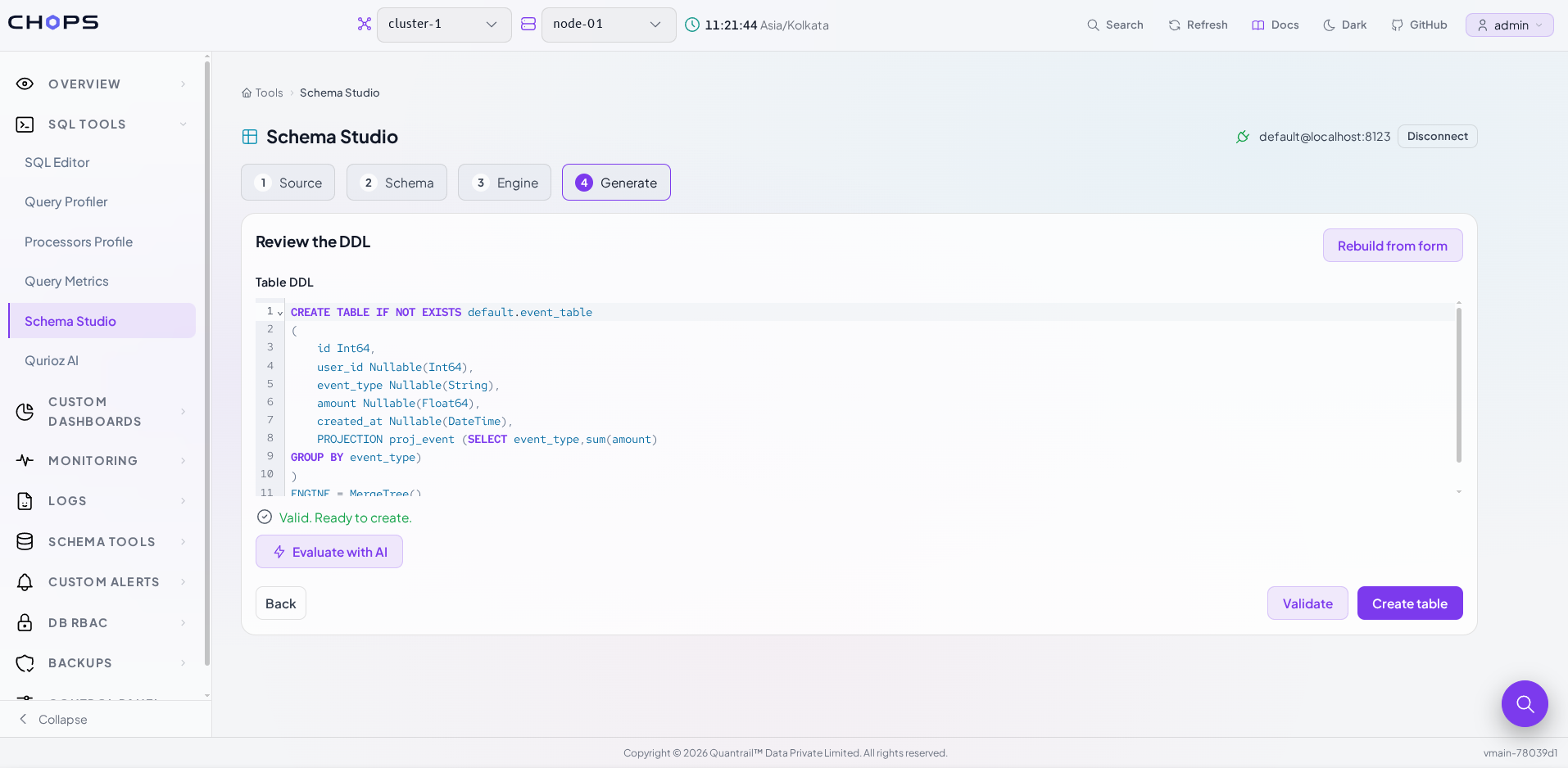 Generate DDL